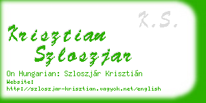 krisztian szloszjar business card